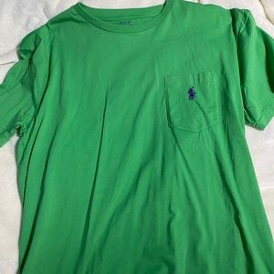 Green polo shirt sleeve tee